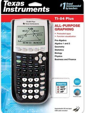 Graphing Calculator TI-84 Plus CE - Black, Set of 2 for Students & Professionals